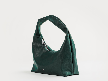 [ON HAND] Medium Hobo Bag in Pine Green (Light Pebbled) For Discount