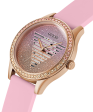 GUESS Ladies Pink Rose Gold Tone Analog Watch For Discount