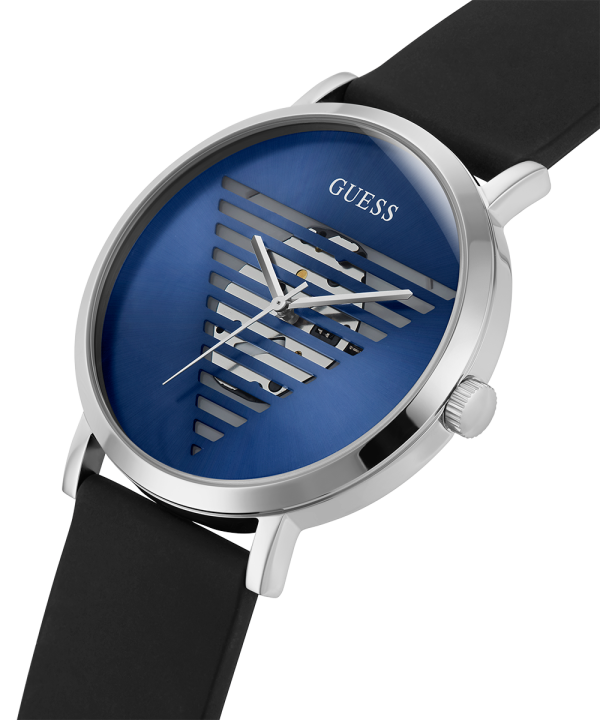 GUESS Mens Black Silver Tone Analog Watch Online now