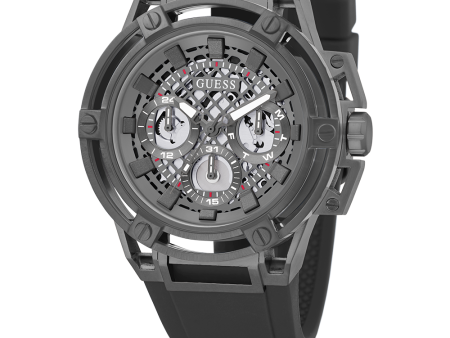 GUESS Mens Grey Gunmetal Multi-function Watch For Discount