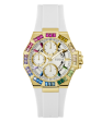 GUESS Ladies White Gold Tone Multi-function Watch For Cheap