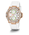 GUESS Ladies White Rose Gold Tone Multi-function Watch Supply