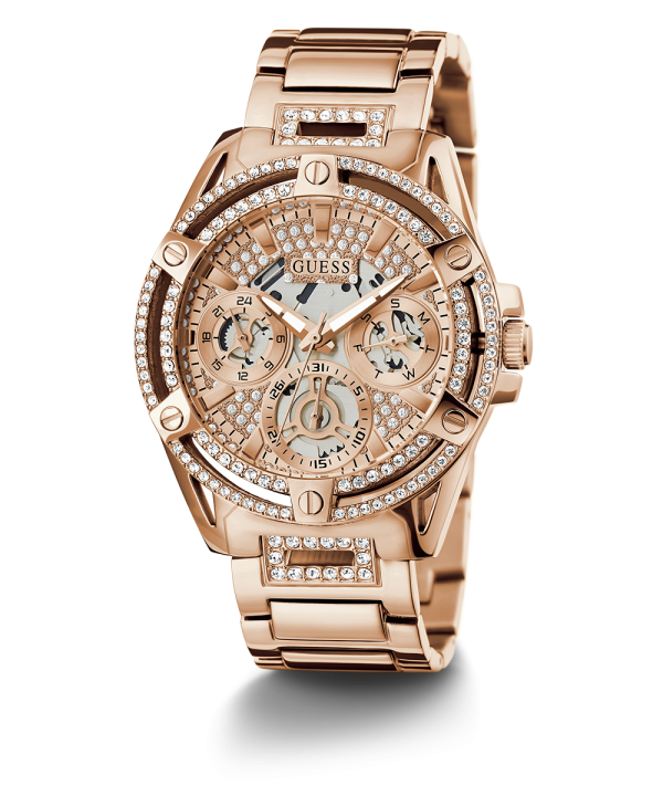 GUESS Ladies Rose Gold Tone Multi-function Watch Discount