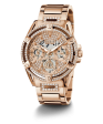 GUESS Ladies Rose Gold Tone Multi-function Watch Discount