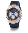 GUESS Mens Blue 2-Tone Multi-function Watch For Sale