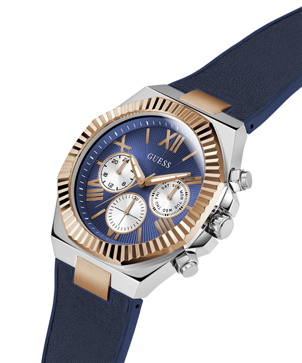 GUESS Mens Blue 2-Tone Multi-function Watch For Sale