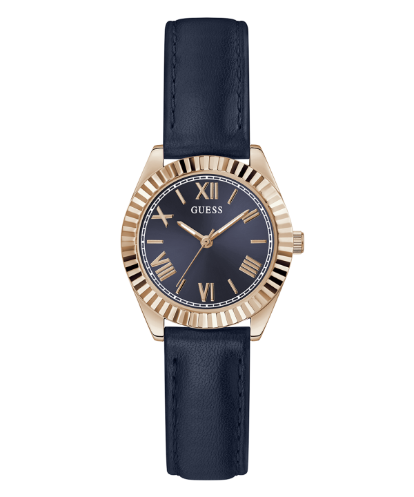 GUESS Ladies Blue Rose Gold Tone Analog Watch Online now