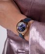 GUESS Ladies Blue Rose Gold Tone Analog Watch Online now