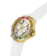 GUESS Ladies White Gold Tone Multi-function Watch For Cheap