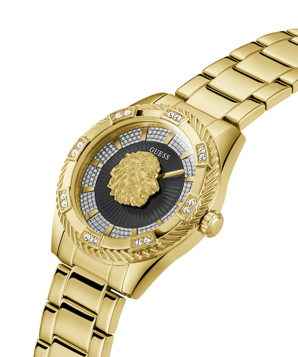 GUESS Mens Gold Tone Analog Watch Discount