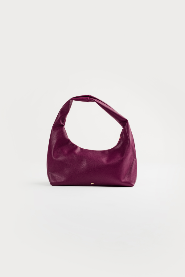 [ON HAND] Medium Hobo Bag in Plum (Heavy Pebbled) For Cheap