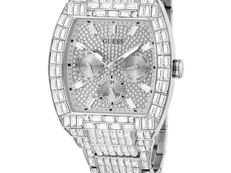 40th Anniversary Limited Edition GUESS Mens Silver Tone Multi-function Watch For Sale