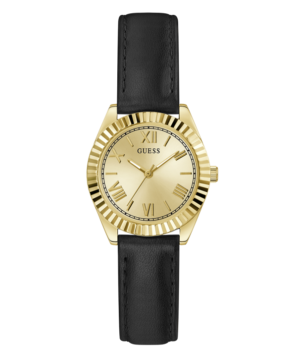 GUESS Ladies Black Gold Tone Analog Watch Online