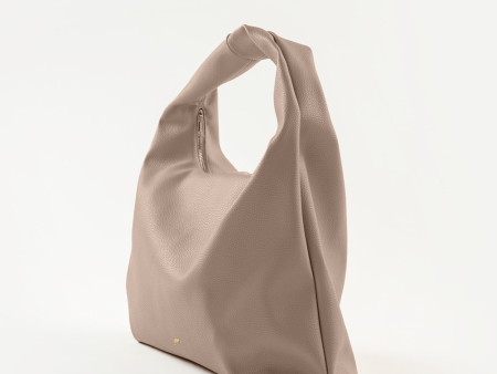 [ON HAND] Large Hobo Bag in Taupe (Heavy Pebbled) Online Sale