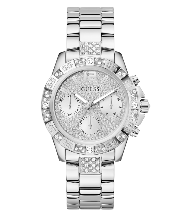 GUESS Ladies Silver Tone Multi-function Watch Online Hot Sale