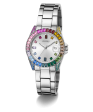 GUESS Ladies Silver Tone Day Date Watch Hot on Sale