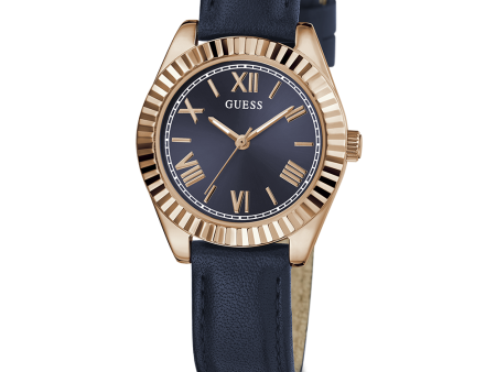 GUESS Ladies Blue Rose Gold Tone Analog Watch Online now