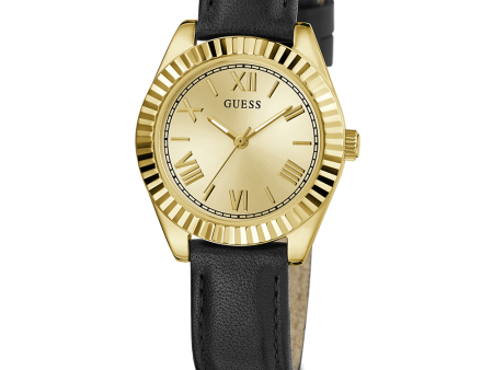 GUESS Ladies Black Gold Tone Analog Watch Online