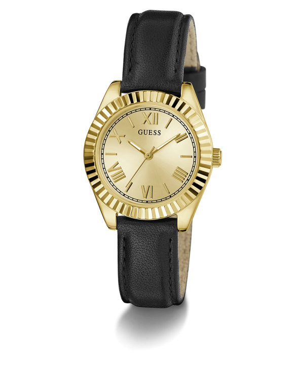 GUESS Ladies Black Gold Tone Analog Watch Online