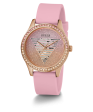 GUESS Ladies Pink Rose Gold Tone Analog Watch For Discount