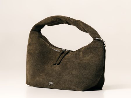 [ON HAND] Midi Hobo Bag in Suede Moss Sale