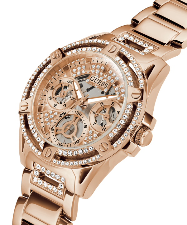 GUESS Ladies Rose Gold Tone Multi-function Watch Discount