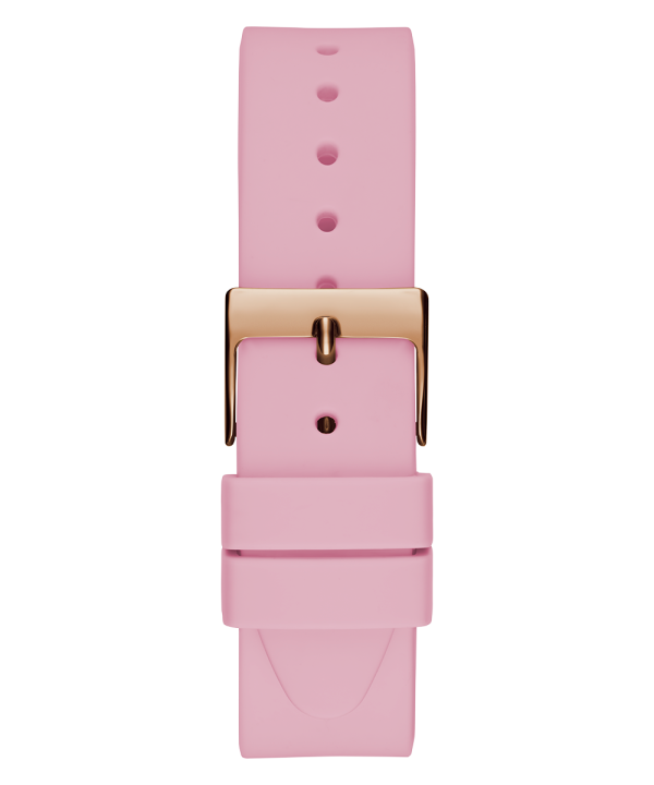 GUESS Ladies Pink Rose Gold Tone Analog Watch For Discount