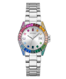 GUESS Ladies Silver Tone Day Date Watch Hot on Sale