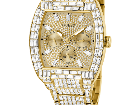 40th Anniversary Limited Edition GUESS Mens Gold Tone Multi-function Watch Cheap