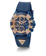 40th Anniversary Special Edition GUESS Ladies Blue Rose Gold Tone Multi-function Watch For Discount