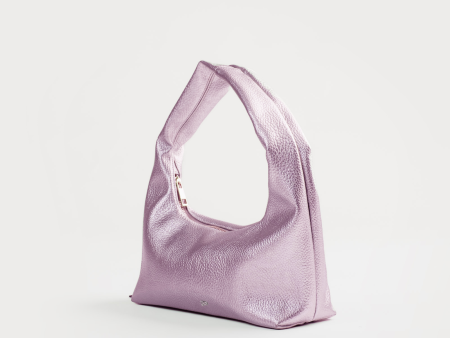 [ON HAND] Small Hobo Bag in Metallic Pink (Heavy Pebbled) For Cheap