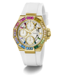 GUESS Ladies White Gold Tone Multi-function Watch For Cheap