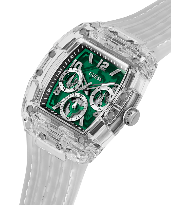 GUESS Mens Clear Multi-function Watch Hot on Sale