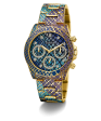 GUESS Ladies Blue Purple Gold Tone Multi-function Watch Online now