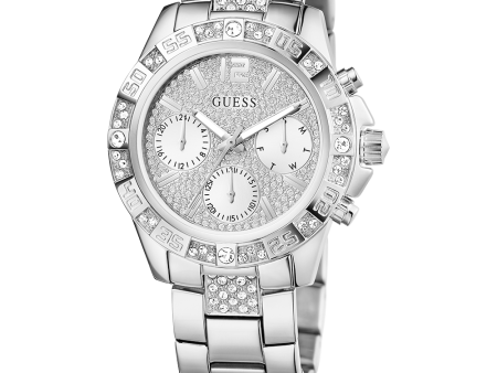 GUESS Ladies Silver Tone Multi-function Watch Online Hot Sale