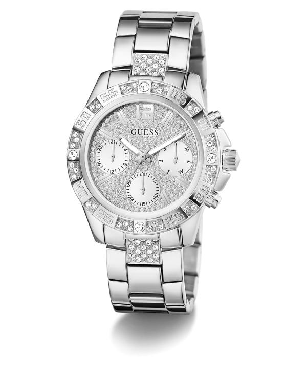 GUESS Ladies Silver Tone Multi-function Watch Online Hot Sale