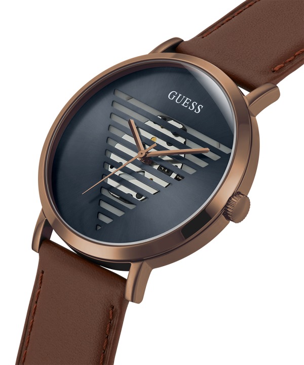 GUESS Mens Brown Coffee Analog Watch Fashion