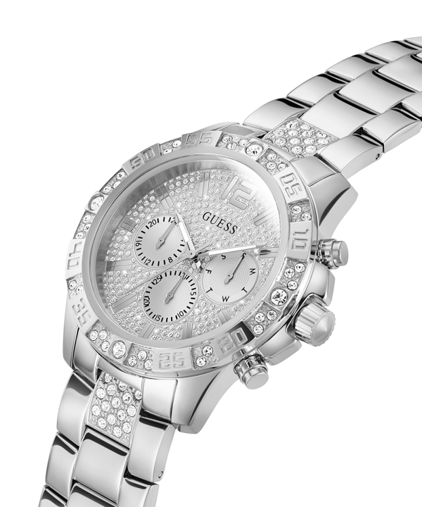 GUESS Mens Silver Tone Multi-function Watch Cheap