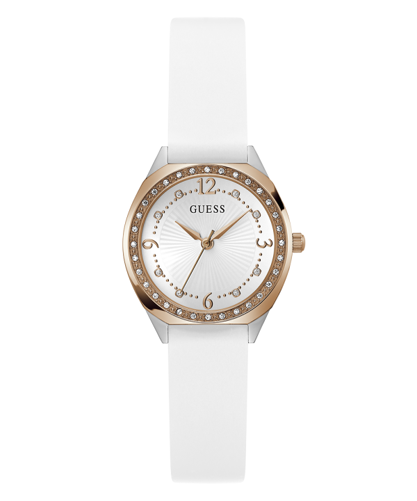 GUESS Ladies White 2-Tone Analog Watch Sale