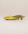 [ON HAND] Satin Mules in Chartreuse Discount