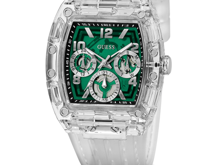 GUESS Mens Clear Multi-function Watch Hot on Sale