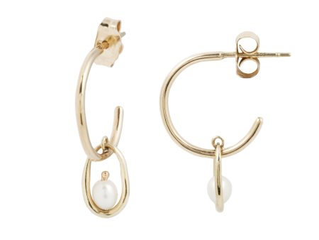 Pearl Droplet Hoops For Sale