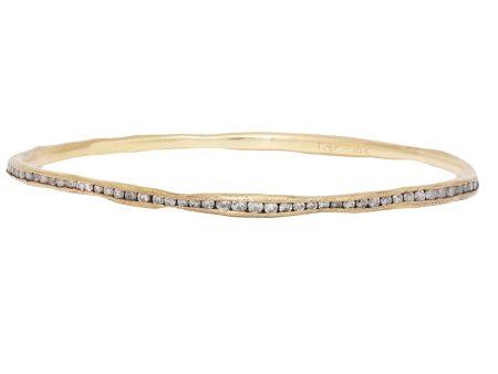 Gold & Diamond Fissure Bangle For Sale