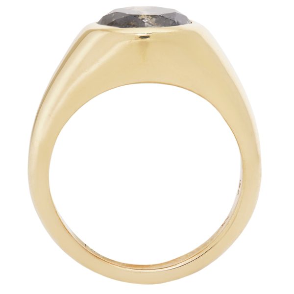 Charcoal Diamond Signet Ring Online Hot Sale