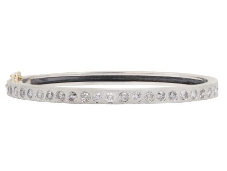 Adam Gray Diamond Wide Bangle Online Hot Sale