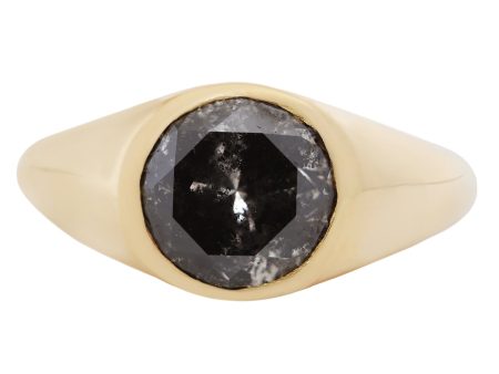 Charcoal Diamond Signet Ring Online Hot Sale