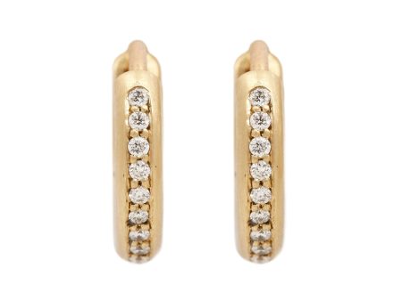 Medium Pavé Diamond Hoops Supply