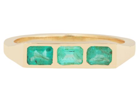 Emerald Guardian Bar Ring on Sale