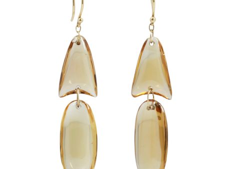 Small Citrine Arrowhead Earrings Fashion