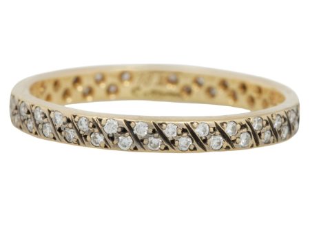 Diagonal Antiqued Diamond Eternity Band Sale